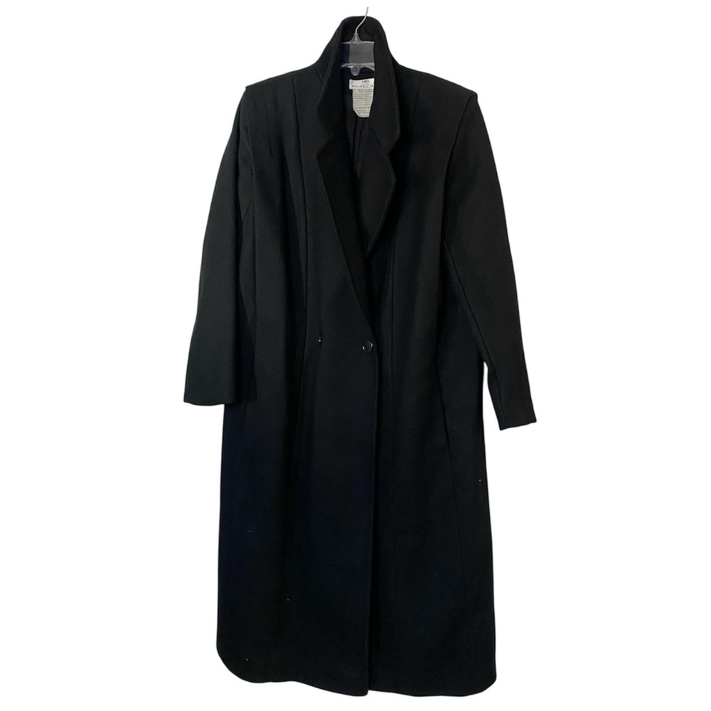 Vintage Le Dix Balenciaga Paris Wool Tailored Black Long Coat Rare Collectible